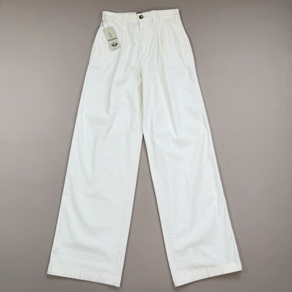 NWT Dockers High Wide Pleated Trouser SIZE 25 x 31 Women's Pants Cream White